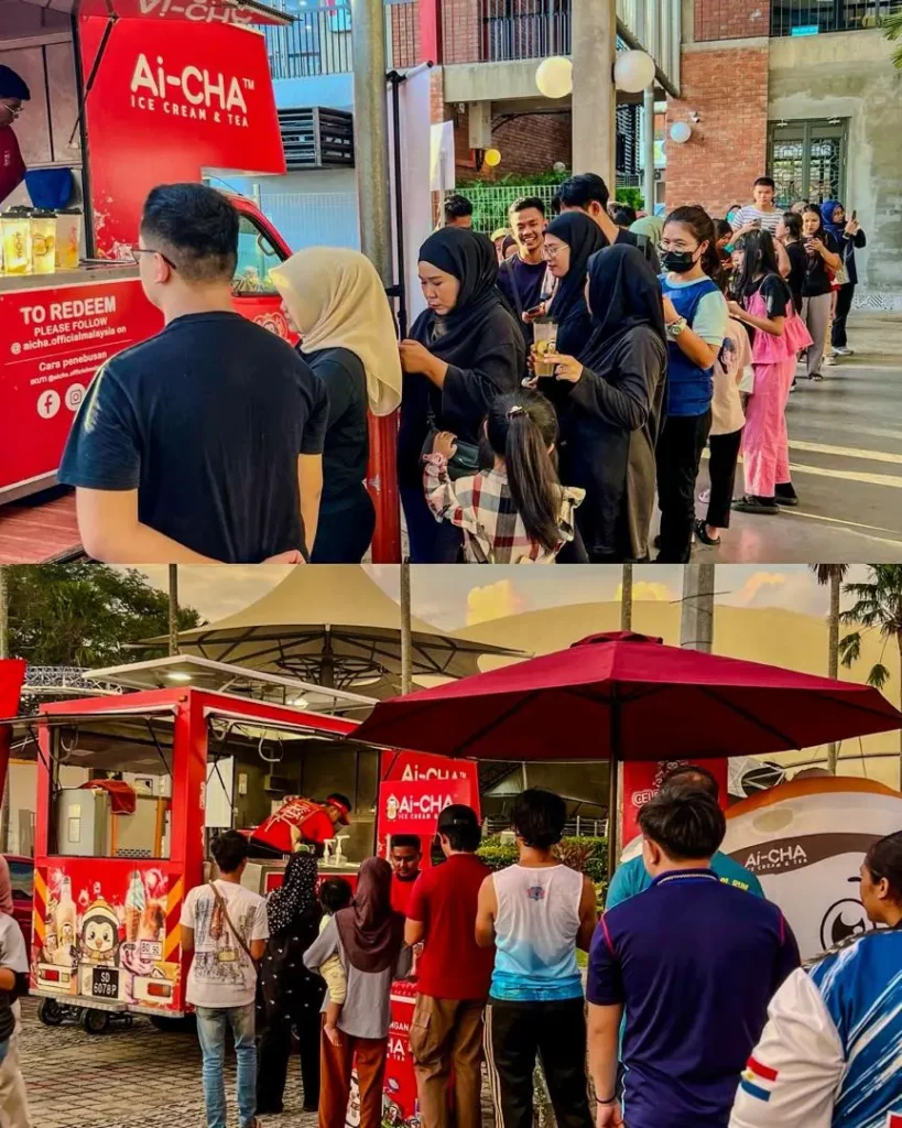 Celebrating Ai Cha’s “Love You 300x” Campaign – Brewing Across Sabah! 7 Long lines form at the Ai-CHA mobile kiosk, popular in Kota Kinabalu.
