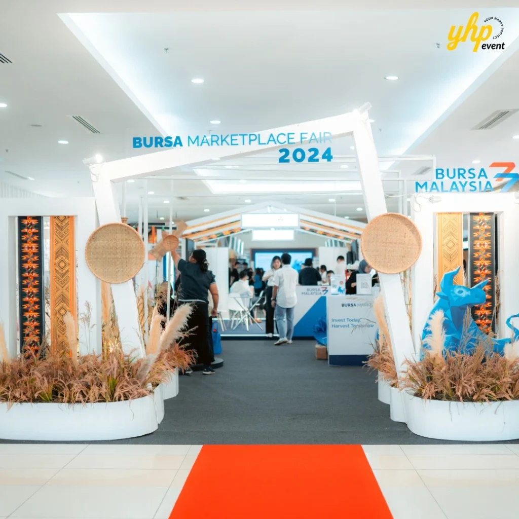 Bursa Marketplace Fair 2024: Invest Today, Harvest Tomorrow 6 Decorative walkway into the Bursa Malaysia investment event at Suria Sabah with a red carpet entrance
