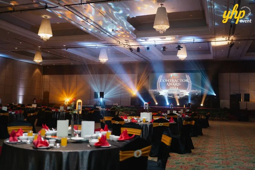 Grand ballroom setup for KPOC Contractor Award 2024 at The Magellan Sutera Resort Kota Kinabalu