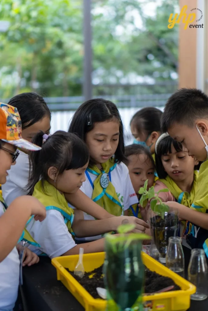 Super Kids Explorer: An Exciting Adventure at Bukit Bantayan 19 Students planting seeds in recycled plastic bottles