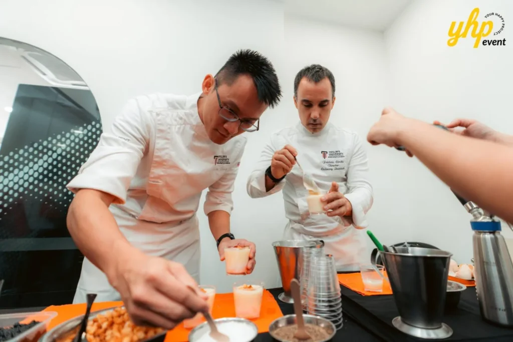 Grand Opening of Taylor's Sabah Counseling Centre 6 Professional chefs preparing desserts for guests at the Taylor's Education Counseling Centre opening event