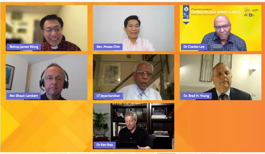 First Ever Virtual Asia Pacific Consultation of Marketplace Mindfulness 8 Keynote speakers including Dr. Charles Lee during the virtual Marketplace Mindfulness event live stream