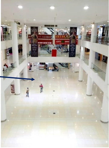 Discover the Top Event Roadshow Venues in Kota Kinabalu, Sabah 11 High angle perspective of the spacious central atrium at ITCC Mall Penampang with white pillars