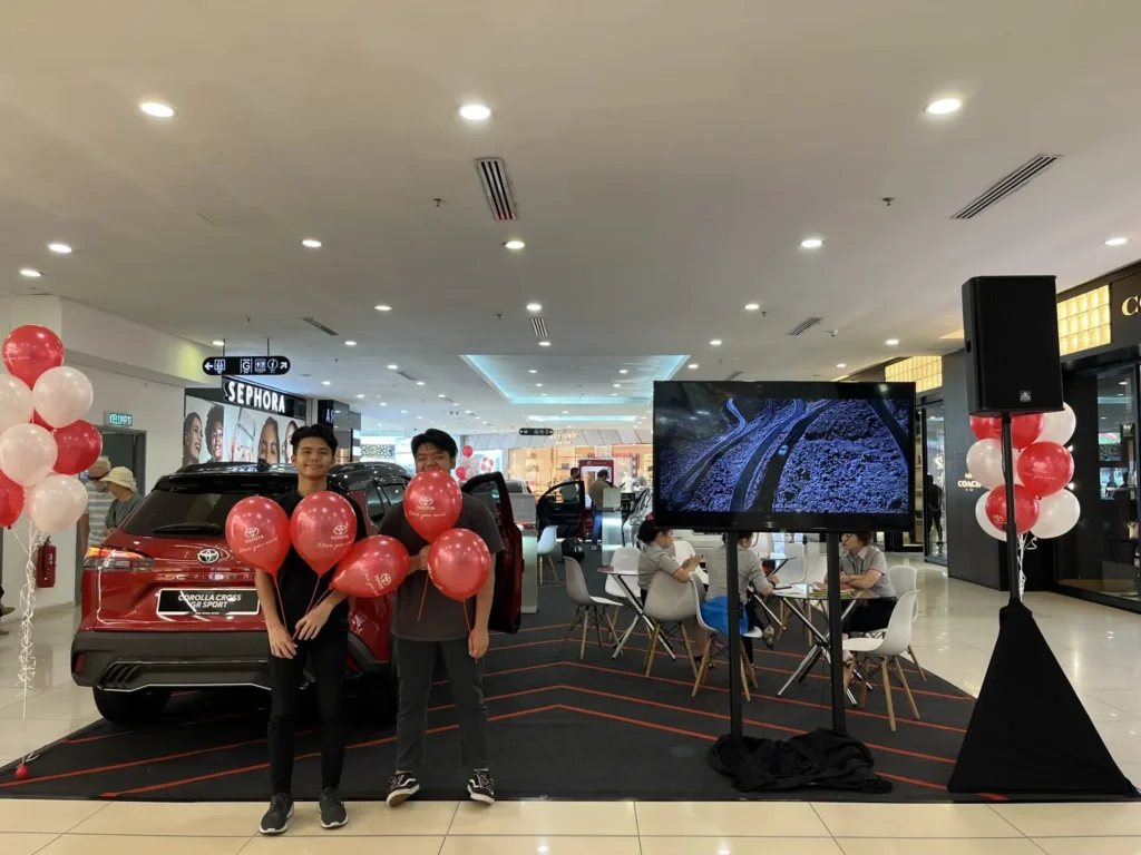 Discover the Top Event Roadshow Venues in Kota Kinabalu, Sabah 10 Toyota Corolla Cross car display and roadshow booth inside the Imago Mall shopping concourse